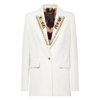 Philipp Plein Dames, Jassen, Wit, Maat: S Leer