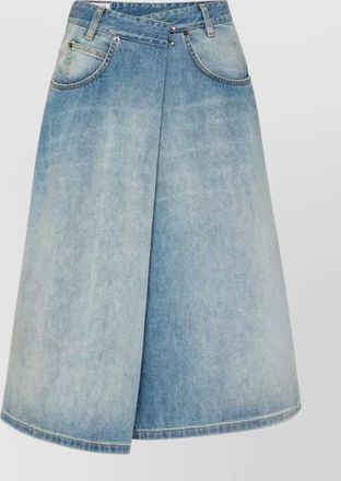 Maison Margiela denim asymmetric wrap midi skirt