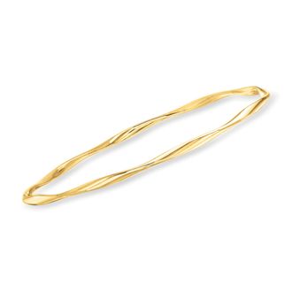 RS Pure by Ross-Simons Italian 14kt Yellow Gold Twisted Bangle Bracelet