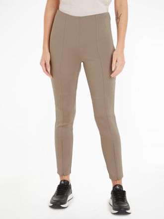 Calvin Klein Leggings CALVIN KLEIN TECHNICAL KNIT LEGGING, Damen, Gr. 44, N-Gr, grau, Jersey, Obermaterial: 92% Polyester, 8% Elasthan, skinny fit lang, Hosen Legg