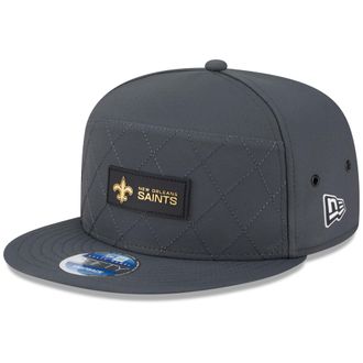 New Era Mens Charcoal New Orleans Saints 2025 Sideline Cold Weather Split Panel 9FIFTY Snapback Hat