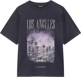 Anine Bing Cade Tee - Dames - T-shirts - Zwart - S - Katoen - Tops