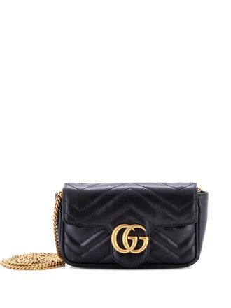 Gucci GG Marmont Flap Bag Matelasse Leather Super Mini crossbody bag - Nero