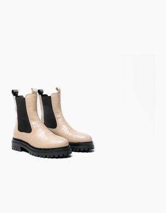 Osprey Womens Osprey London The Huckleberry Leather Womens Cream Boots - White - Size: 4