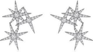 Lafonn Simulated Diamond Star Cluster Drop Earrings in White at Nordstrom Rack