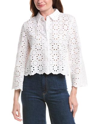Brooks Brothers Eyelet Crop Blouse