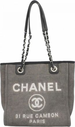 Chanel Black Canvas Tote Bag (Pre-Owned)