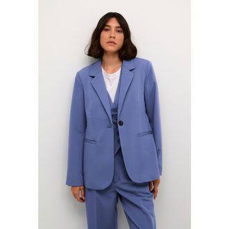 Kaffe Sakura Single Breasted Blazer in Blue Indigo at Nordstrom, Size 12