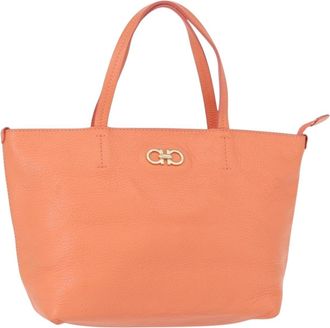 Ferragamo Gancini Leather Pink Leather Handbag (Pre-Owned)