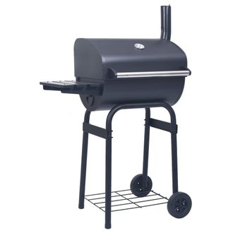 Berkfield Home Charcoal BBQ Grill Smoker with Bottom Shelf Black