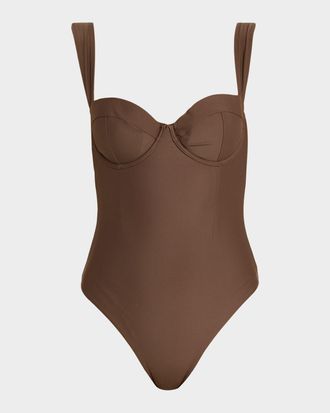 SIMKHAI Kyle Bustier One-Piece Swimsuit