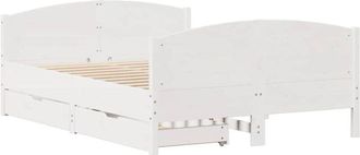 vidaXL Bed Frame without Mattress White 120x190 cm Small Double Solid Wood Pine vidaXL