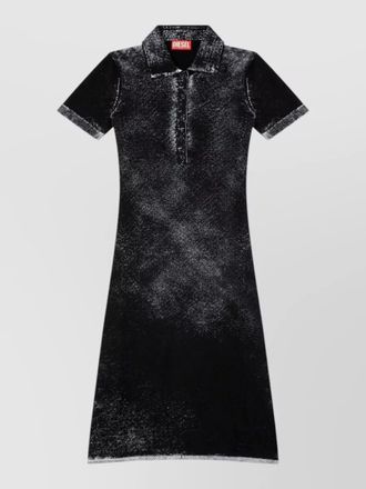 Diesel knee length dress cotton knit texture
