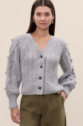 Rebecca Taylor Petra Cardigan in Light Grey at Nordstrom, Size X-Small