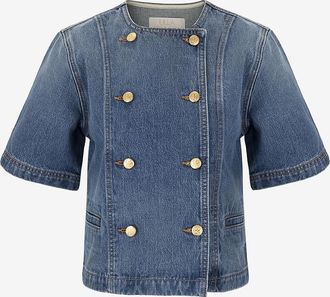 Ulla Johnson Zweireihige Jeansjacke Serge Danube