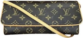 Louis Vuitton Pre-owned Cross Body Bags, female, Brown, Size: ONE SIZE Pre-owned Pochette Twin GM Monogram Shoulder Bag