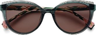 Etnia Barcelona Esse Polarized GRPK Womens Sunglasses Green Size 55