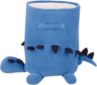 Beliani Cesta de almacenamiento para juguetes de algodón dinosaurio accesorio de habitación infantil de punto azul Tanda