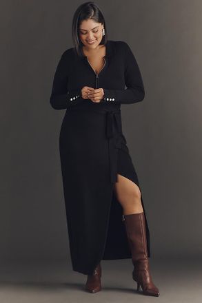 Eloquii Plus Quarter-Zip Maxi Sweater Dress