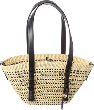Loewe Braid Small Palm & Leather Basket Tote
