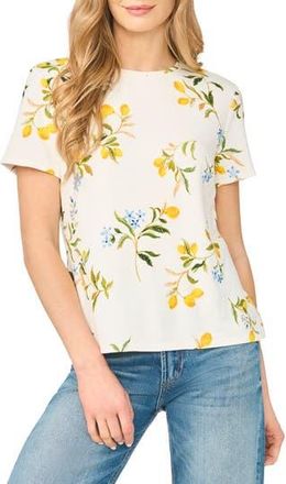 Ted Baker Lemon Floral Jersey T-Shirt in Ultra White at Nordstrom Rack, Size X-Small