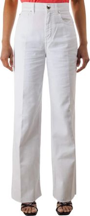 Pinko Wide Leg Denim Jeans - Dames - Wijde Broeken - Wit - W29 - Denim - Broeken