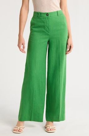 Boden Westbourne Linen Pants in Green at Nordstrom Rack, Size 14