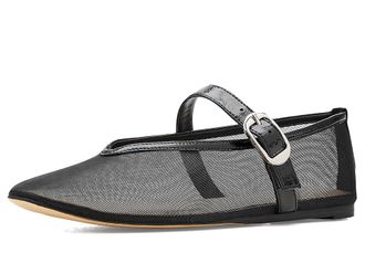 Marc Fisher Godina Womens Dress Flat Shoes Black Mesh/Leather : 8.5 M, Leather/Textile