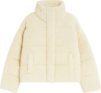 Max Mara Winter Jackets, female, Yellow, Size: XS Short faux-fur coat, modern style