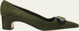 Manolo Blahnik Fenix Suede Pumps