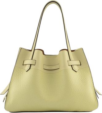 Pourchet Tassen, Dames, Geel, ONE Size, Leer, Handtas van stro maat M - van leer