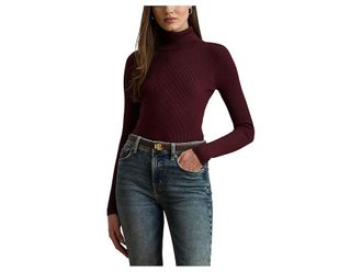 Lauren Ralph Lauren Petite Turtleneck Sweater Womens Sweater Dark Garnet : PL, Cotton/Modal/Nylon