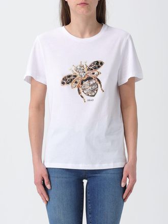 Liu Jo T-shirts in cotone stampata con strass