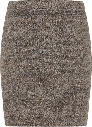 Sams&oslash;e & Sams&oslash;e Knit Mini Skirt - Dames - Korte rokken - Grijs - L - Wol - Rokken