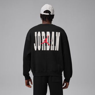Nike Jordan Mens Jordan Brooklyn Crew-Neck Sweatshirt in Black | IO9827-010