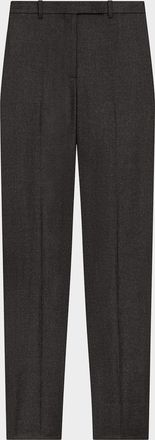 Theory High-Waist Virgin Wool Tapered Ankle Pants