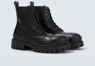 Balenciaga Combat Strike leather combat boots