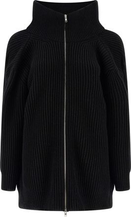 Maison Margiela Womens Black Wool Short Dress