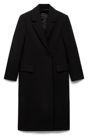 Mango Structured Longline Coat in Black at Nordstrom Rack, Size Medium