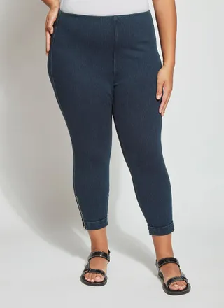 Lyss&eacute; Denim Cuffed Crop Curvy