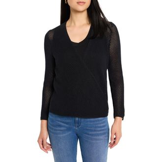 Nic+Zoe Mesh Cocoon Cardigan in Black Onyx at Nordstrom Rack, Size X-Small