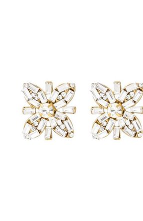 Untamed Petals Quinn Crystal Stud Earrings in Gold at Nordstrom