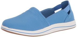 Clarks Womens Breeze Step Loafer, Blue Canvas, 4.5 UK