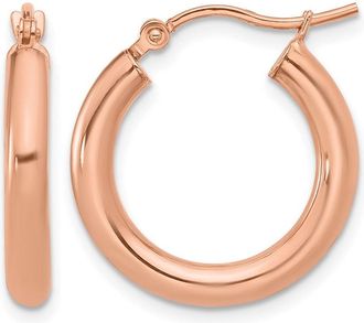 Diamond2Deal 10K Rose Gold Polished Hoop Earrings