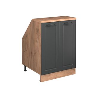 Vicco Armario De Cocina Para Techo Inclinado R-line, Antracita Casa De Campo, 60 Cm Con 2 Puertas, 60 Cm De Profundidad, Vicco