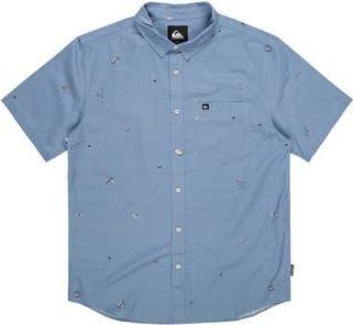 Quiksilver Apero Tropic Short Sleeve Cotton Button-Up Shirt in Coronet Blue Prnt 4 at Nordstrom Rack, Size Medium