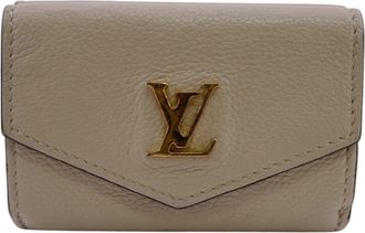 Louis Vuitton Beige Leather Wallet (Tri-Fold) (Pre-Owned)