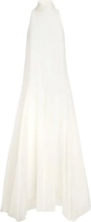 Brunello Cucinelli Maxi-jurk met col - Beige