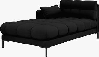 BLOOMINGLOFT Design Chaiselongue Mamaia Strukturstoff Schwarz