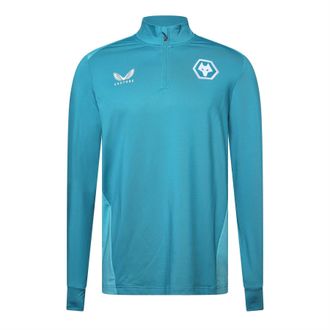 Castore Trainingsjack met kwartrits voor heren van Wolverhampton Wanderers FC (Pagode Blauw)